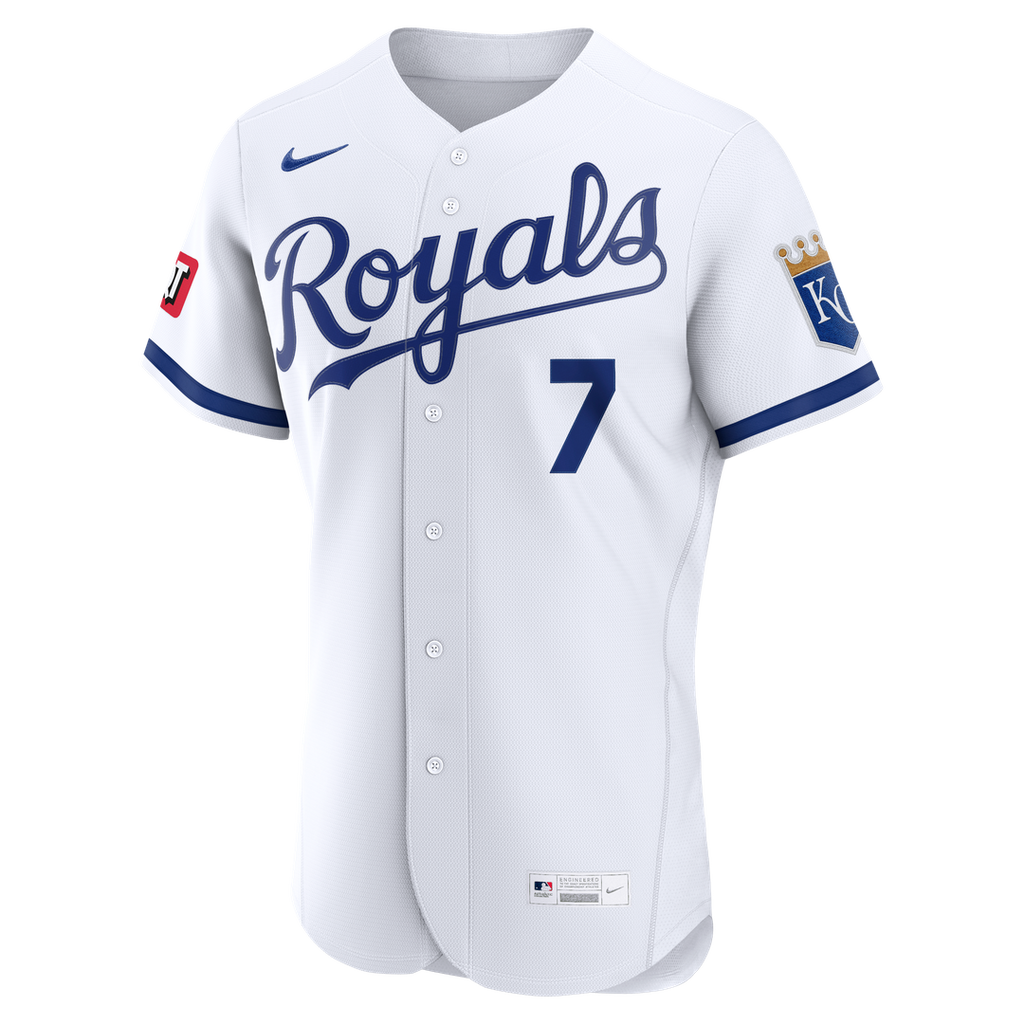Kansas City Royals Bobby Witt Jr. | Nike White Home Authentic Sponsor Patch Jersey