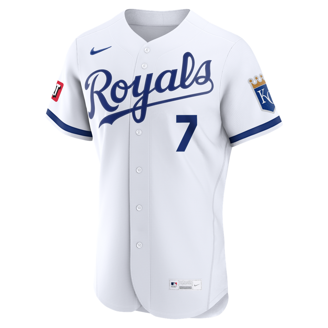 Kansas City Royals Bobby Witt Jr. | Nike White Home Authentic Sponsor Patch Jersey