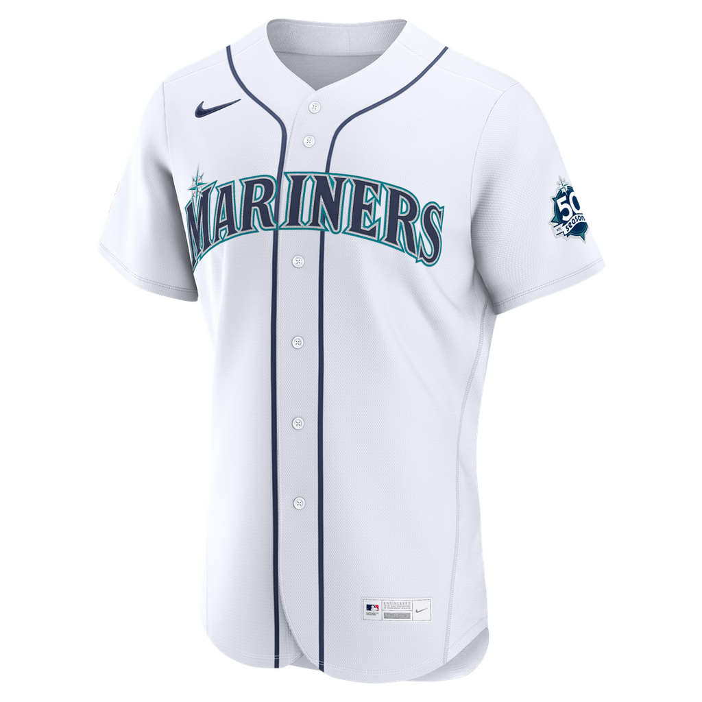 Seattle Mariners Julio Rodriguez | Nike White Home 50th Season Authentic Jersey