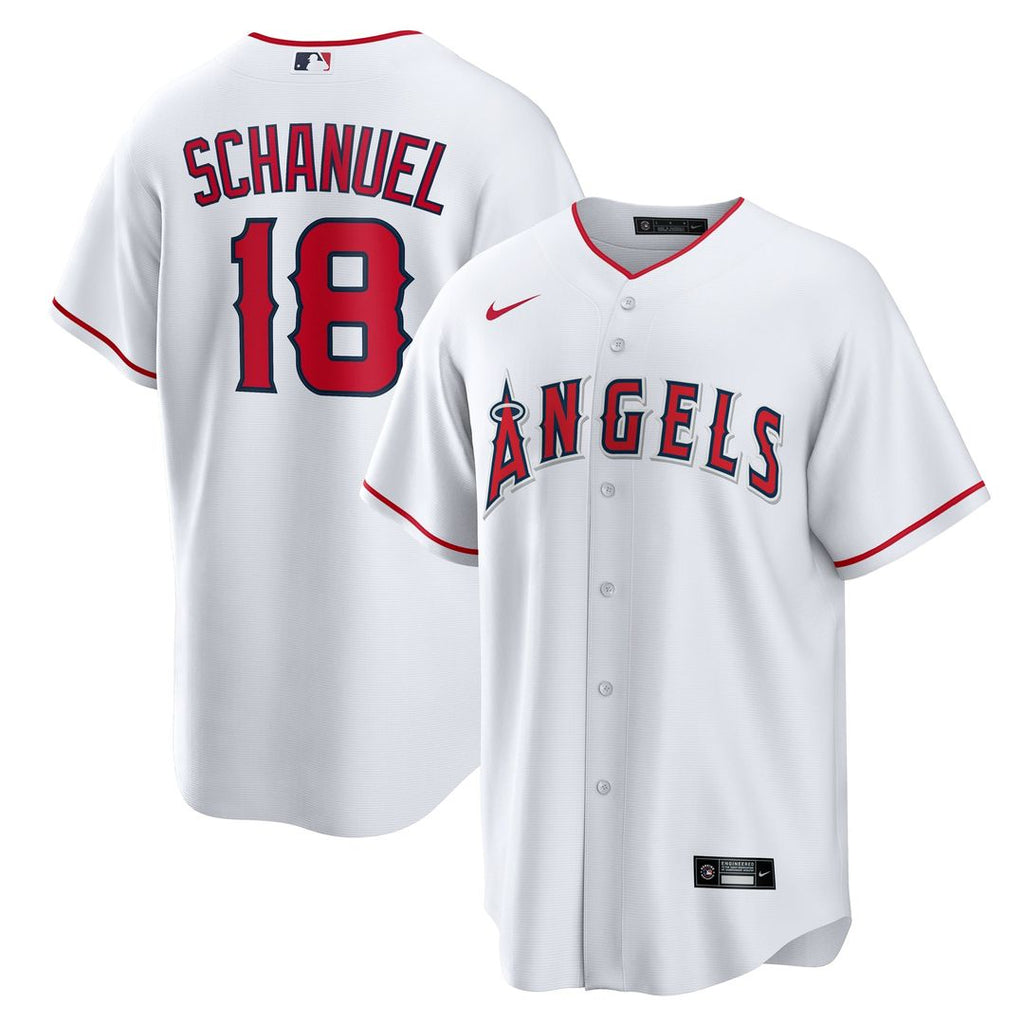 Los Angeles Angels Nolan Schanuel | Nike White Home Replica Jersey