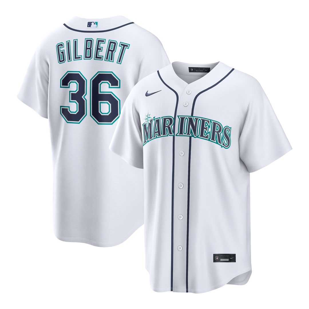 Seattle Mariners Logan Gilbert | Nike White Home Replica Jersey
