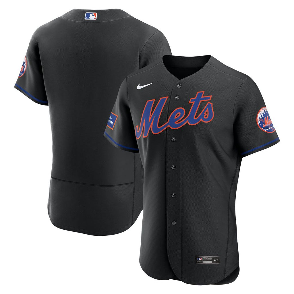 New York Mets | Nike Black Alternate Sponsor Patch Authentic Jersey