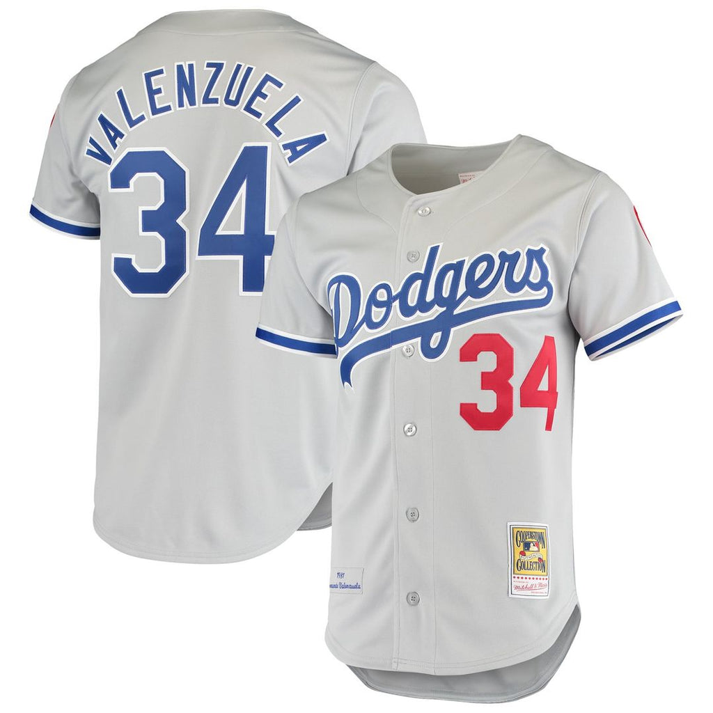 Los Angeles Dodgers Fernando Valenzuela | Mitchell & Ness Gray Road 1981 Cooperstown Collection Authentic Jersey