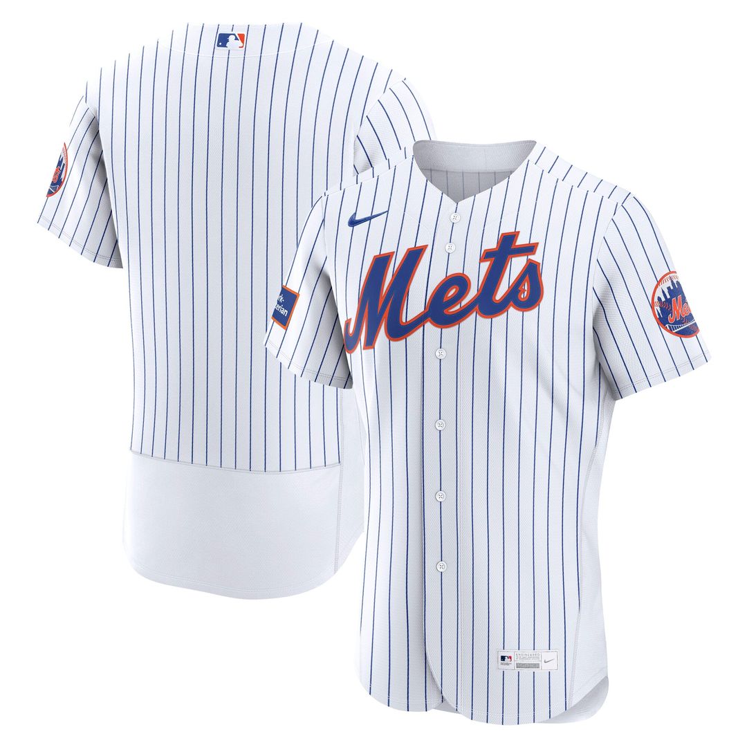 New York Mets | Nike White Home Sponsor Patch Authentic Jersey