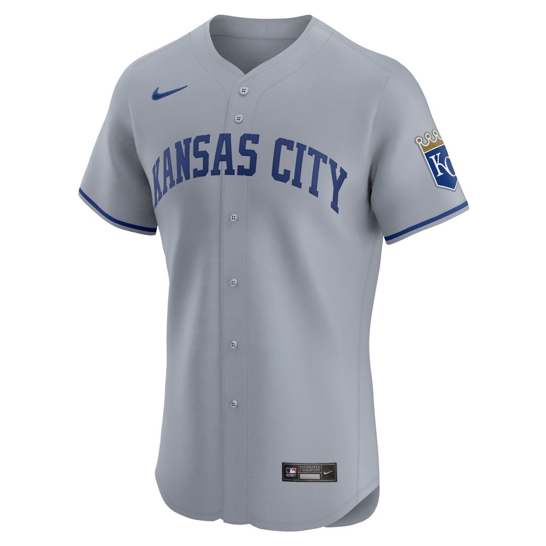 Kansas City Royals | Nike Gray Road Vapor Premier Elite Patch Jersey