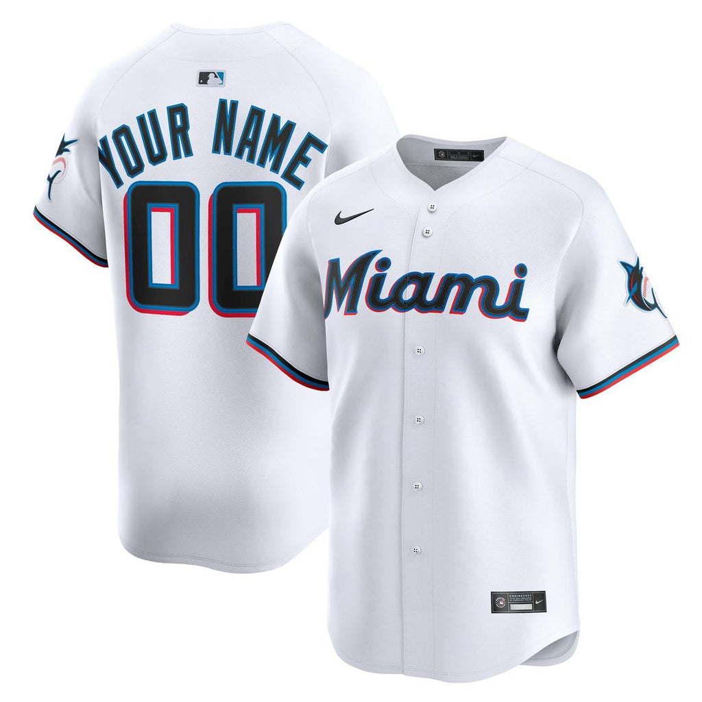 Miami Marlins | Nike White Home Limited Custom Jersey