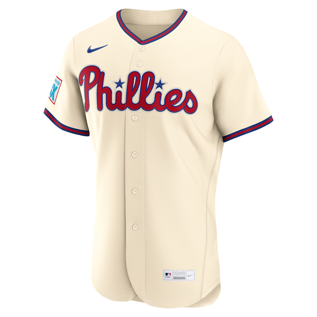 Philadelphia Phillies Bryce Harper | Nike White Home Authentic Sponsor Patch Jersey