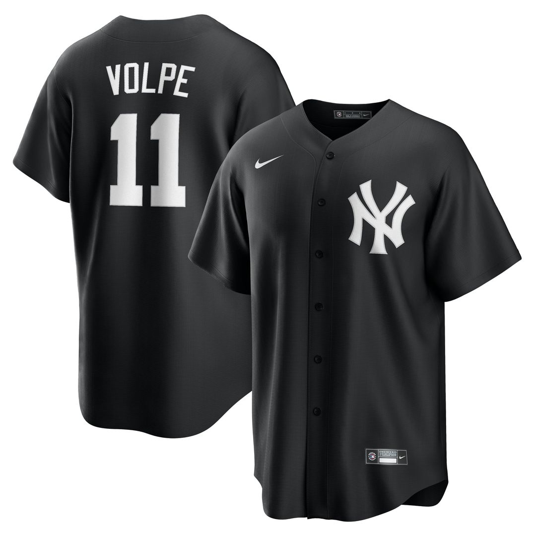 New York Yankees Anthony Volpe | Nike Black Fashion Replica Player Jersey