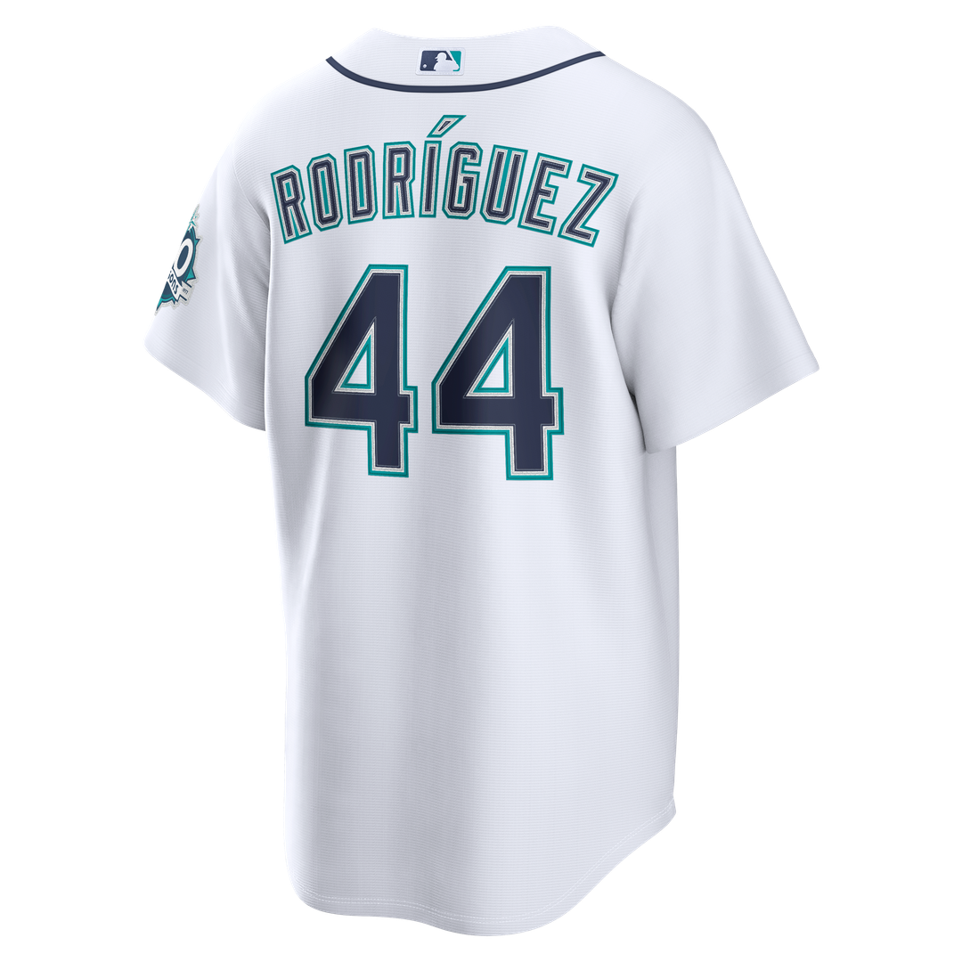 Seattle Mariners Julio Rodríguez | Nike White Home Stadium 50th Season Patch Jersey