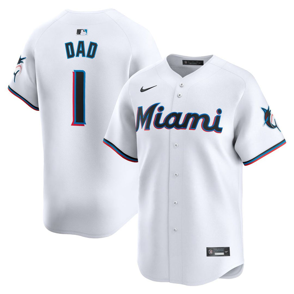 Miami Marlins | Nike White #1 Dad Home Limited Jersey