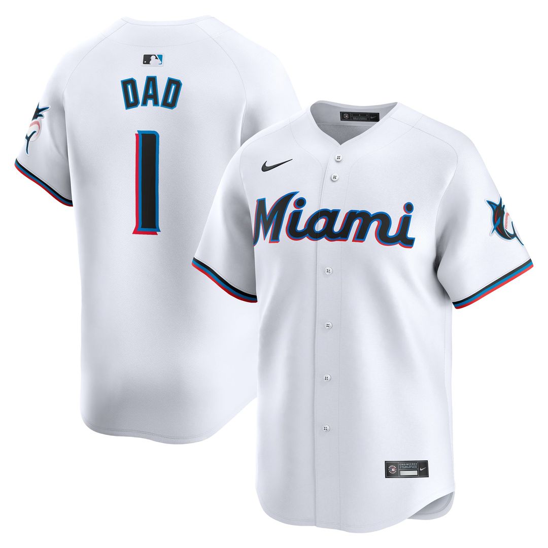 Miami Marlins | Nike White #1 Dad Home Limited Jersey