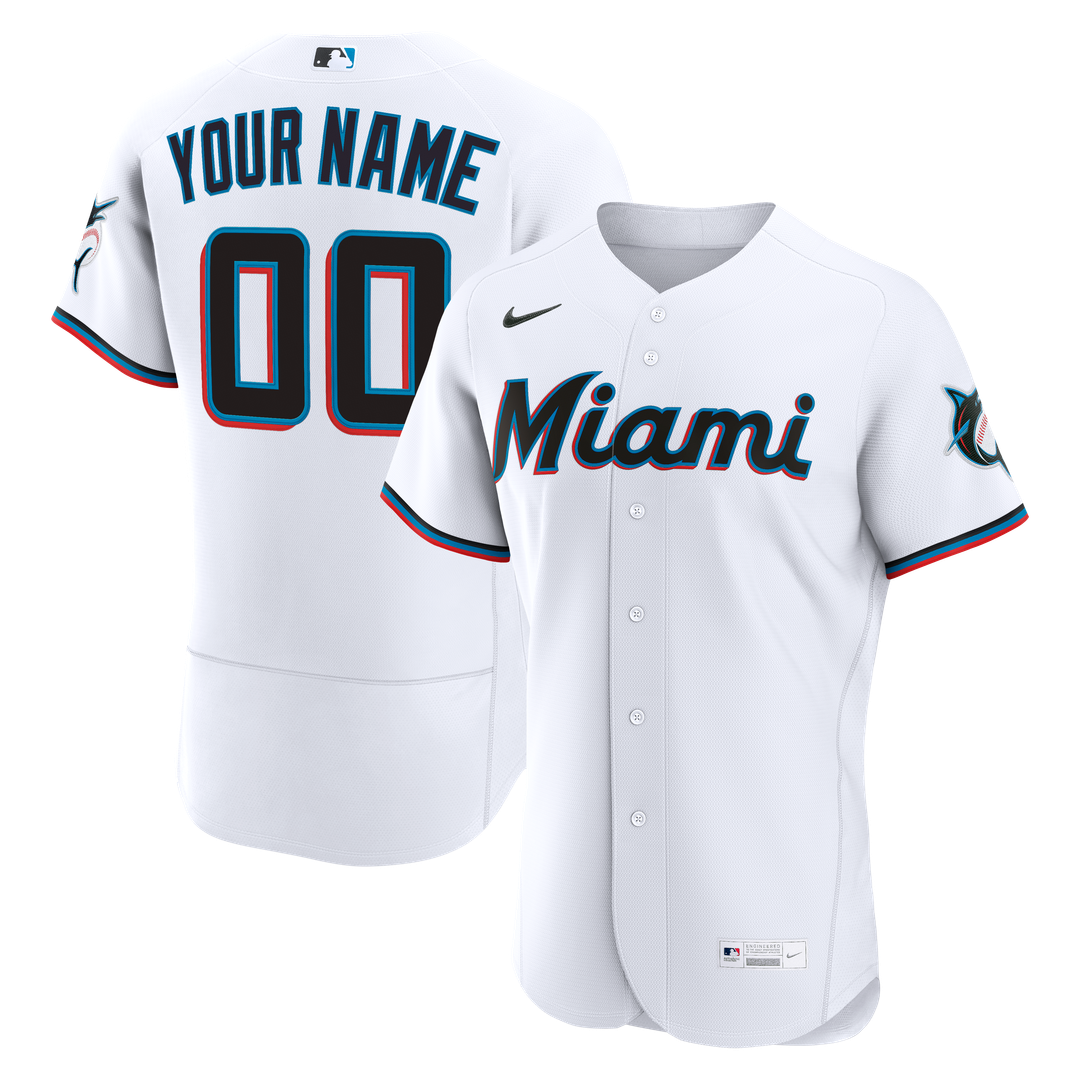 Miami Marlins | Nike White Home Authentic Custom Jersey