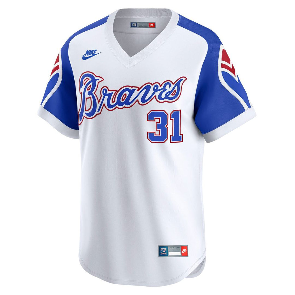Atlanta Braves Greg Maddux | Nike White Throwback Cooperstown Collection Limited Jersey
