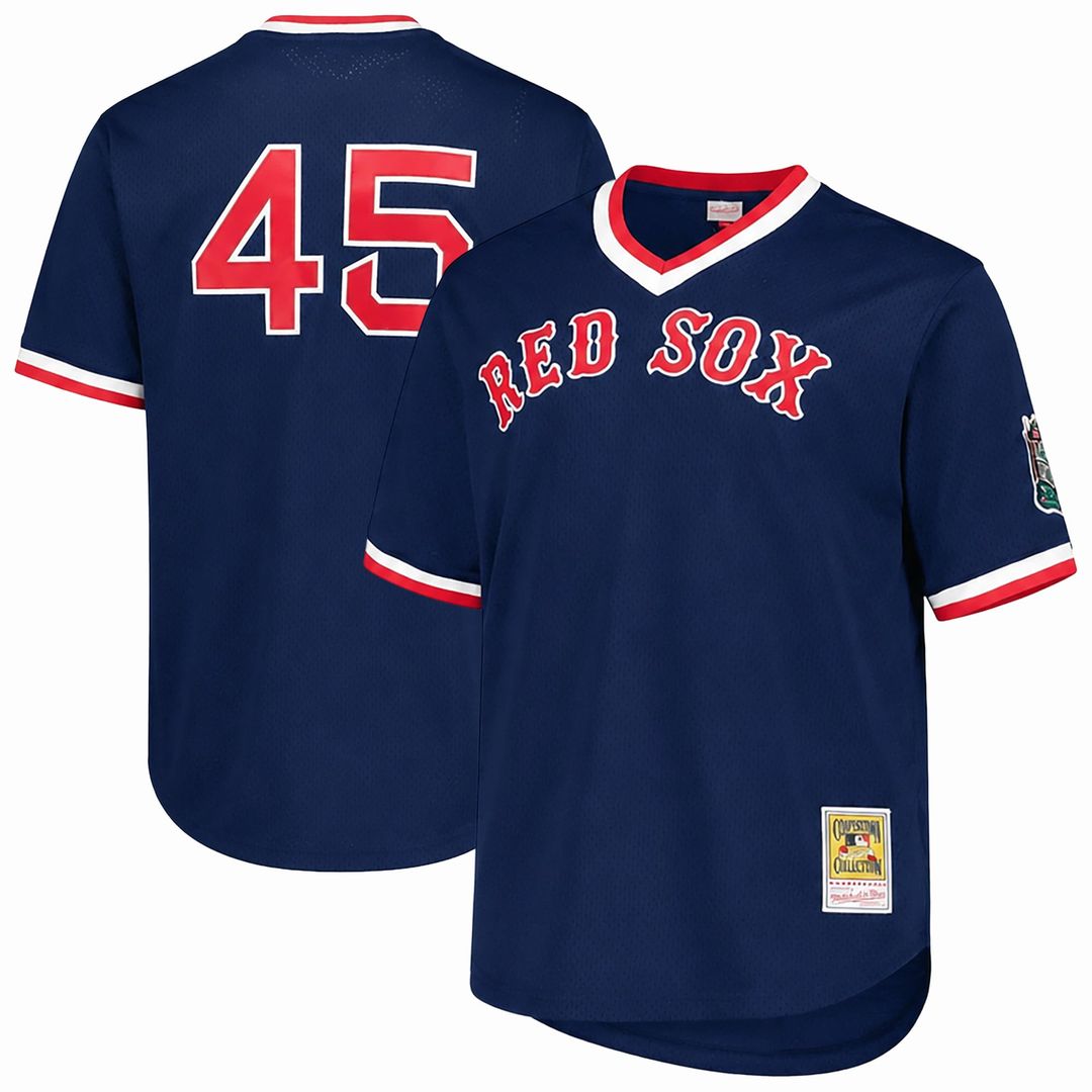 Boston Red Sox Pedro Martinez | Mitchell & Ness Navy Big & Tall Cooperstown Mesh Batting Practice Jersey