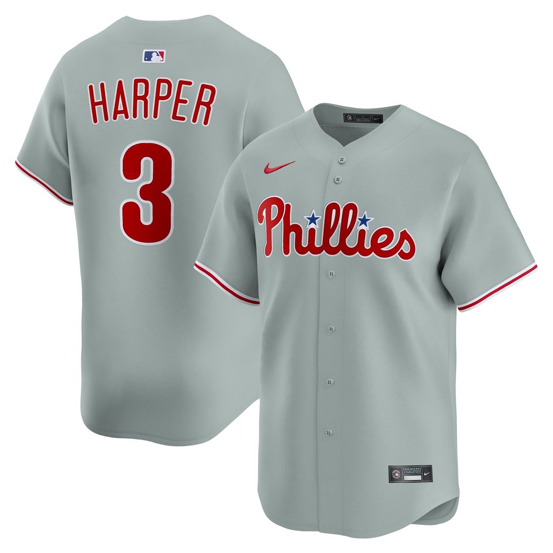 Philadelphia Phillies Bryce Harper | Nike Gray Road Limited Player Jersey