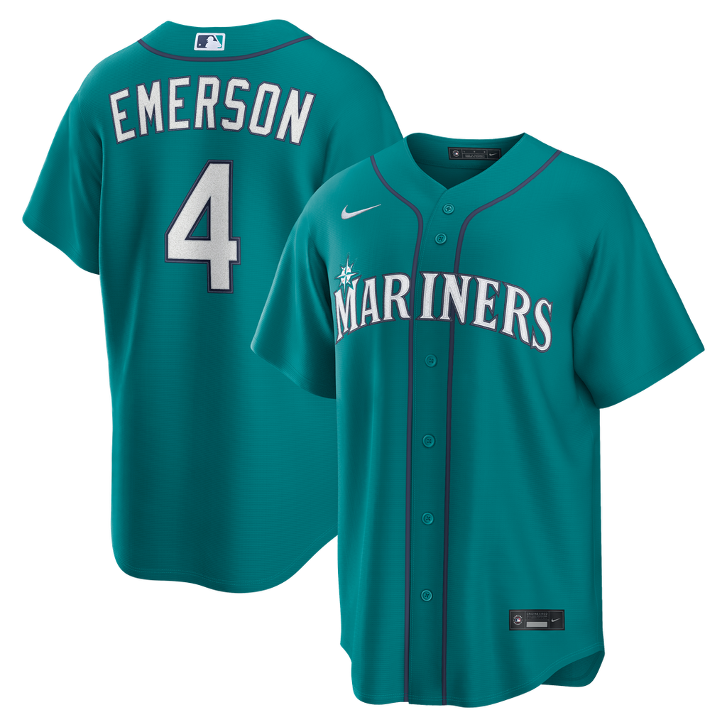 Seattle Mariners Colt Emerson | Nike Teal Alternate Replica Jersey