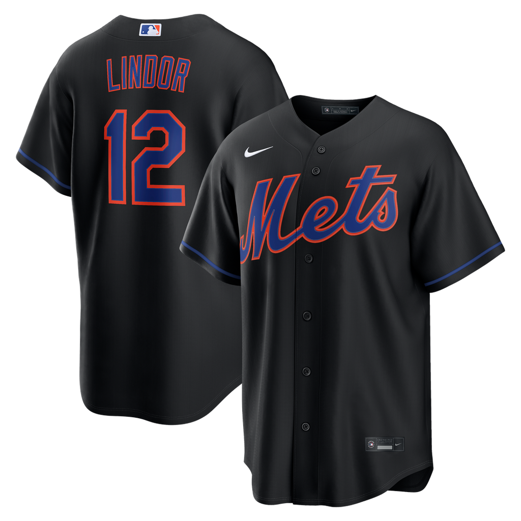 New York Mets Francisco Lindor | Nike Black Alternate Replica Jersey