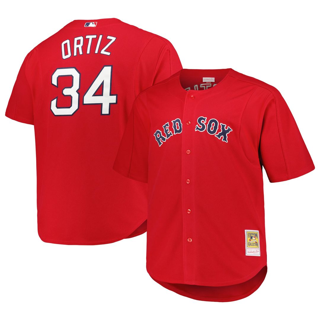 Boston Red Sox David Ortiz | Mitchell & Ness Kelly Green Big & Tall Cooperstown Collection Mesh Batting Practice Jersey