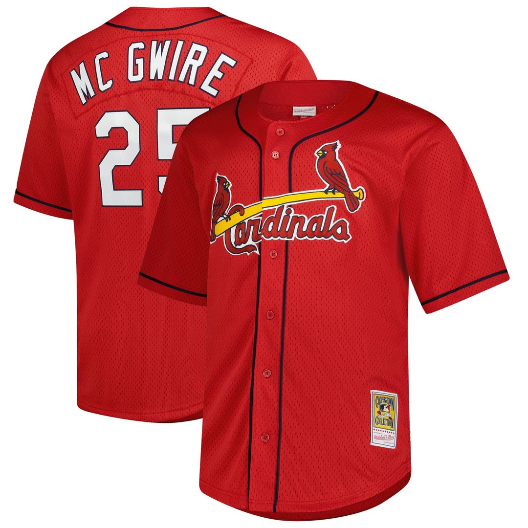 St. Louis Cardinals Mark McGwire | Mitchell & Ness Red Big & Tall Cooperstown Mesh Batting Practice Jersey