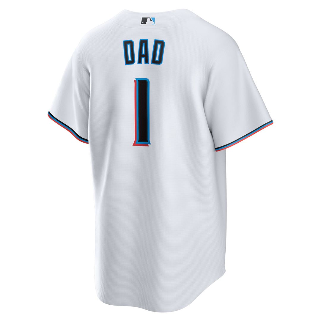 Miami Marlins | Nike White #1 Dad Home Replica Jersey