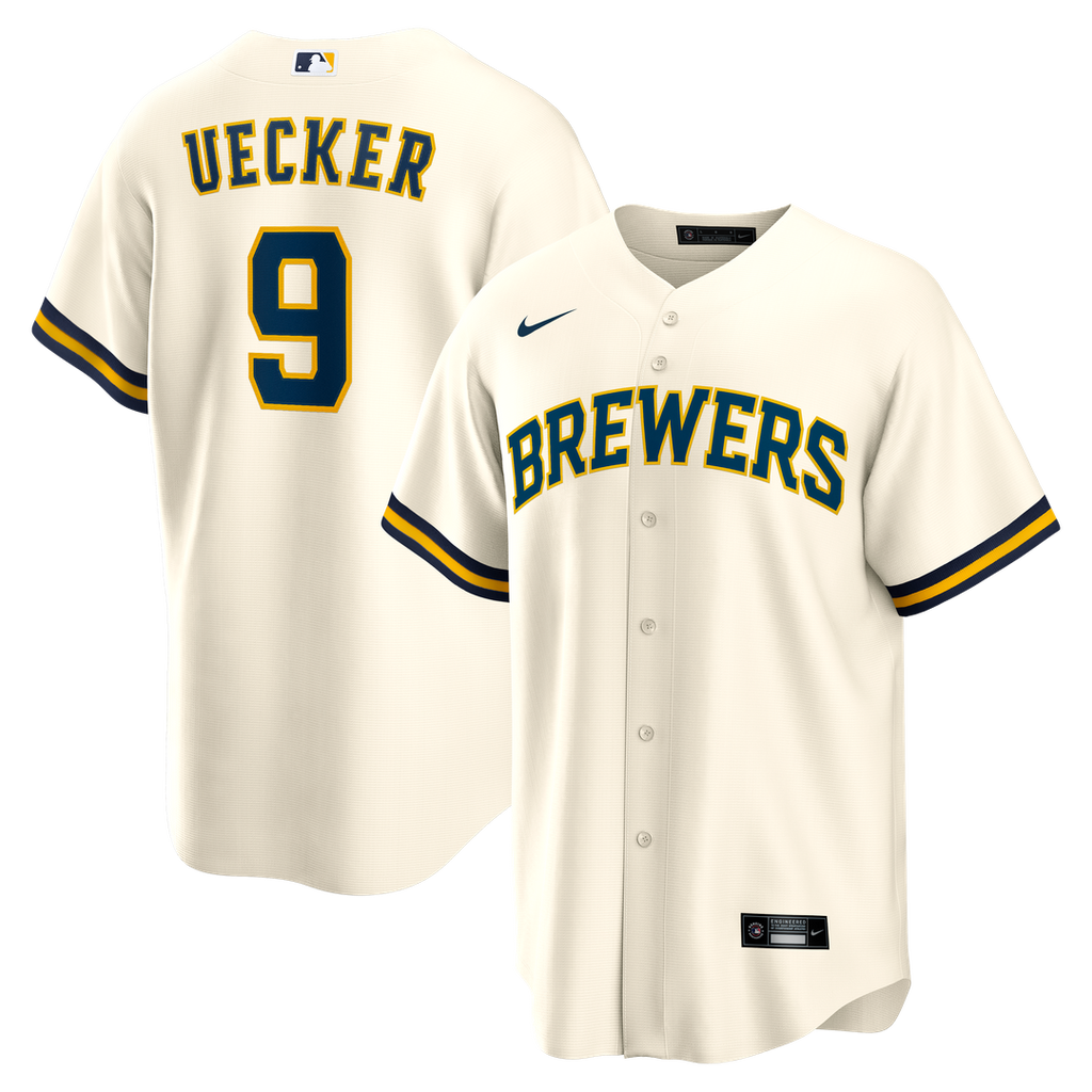 Milwaukee Brewers Bob Uecker | Nike Cream Home Retired Player Replica Jersey