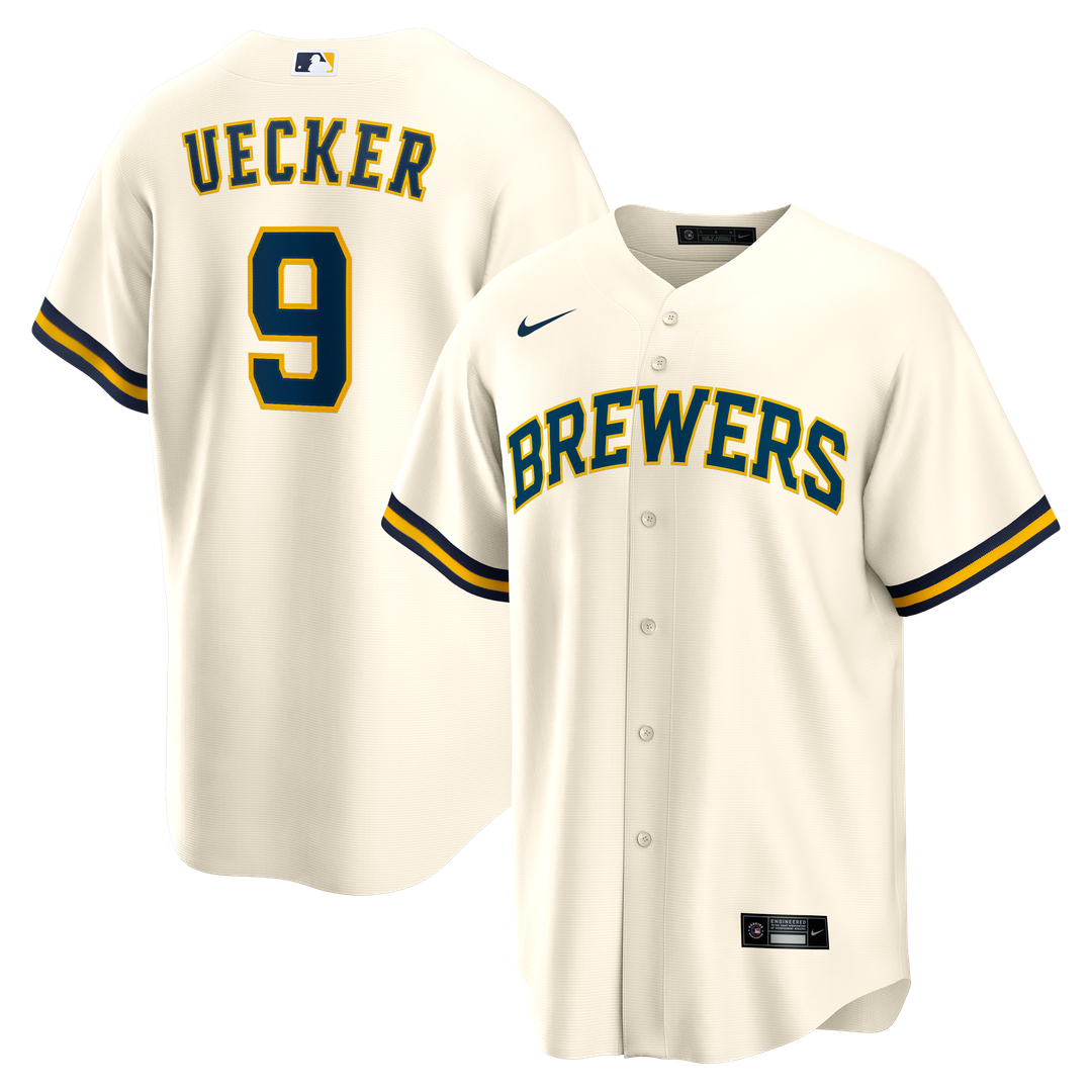 Milwaukee Brewers Bob Uecker | Nike Cream Home Retired Player Replica Jersey