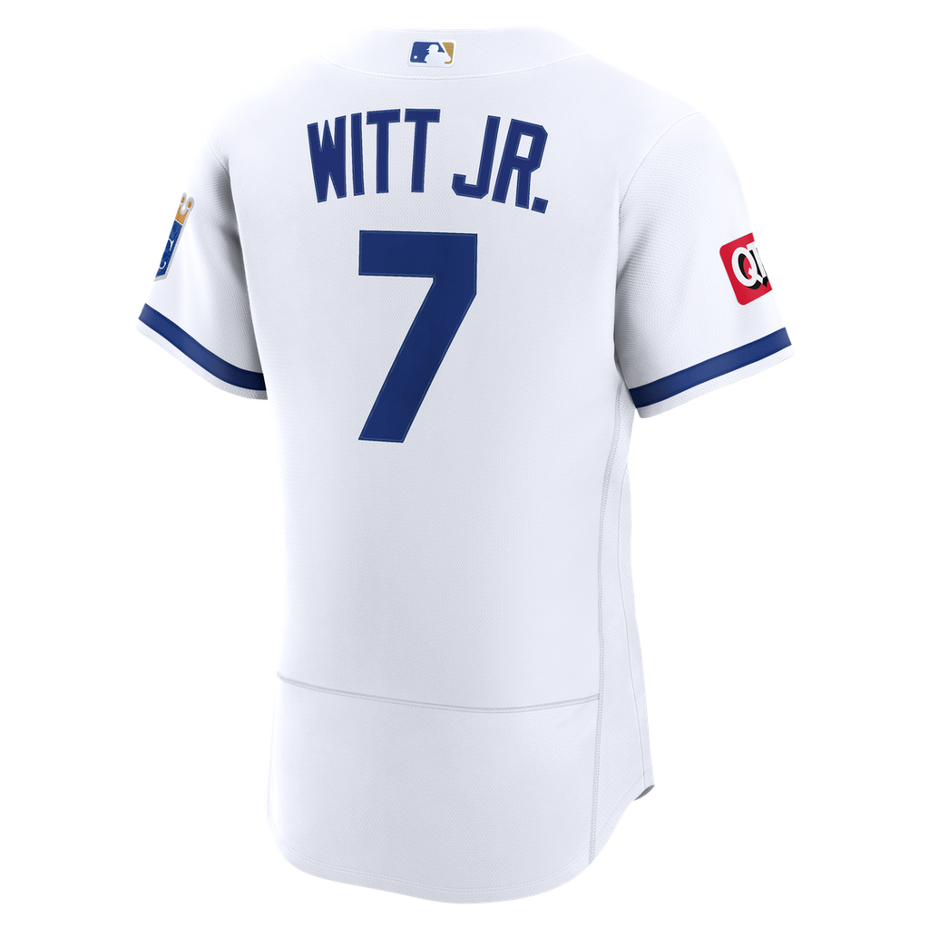 Kansas City Royals Bobby Witt Jr. | Nike White Home Authentic Sponsor Patch Jersey