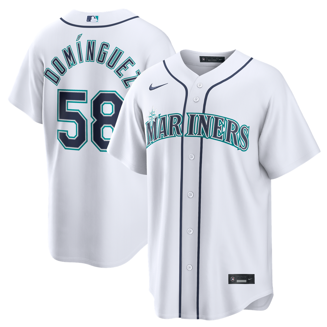 Seattle Mariners Seranthony Domínguez | Nike White Home Replica Jersey