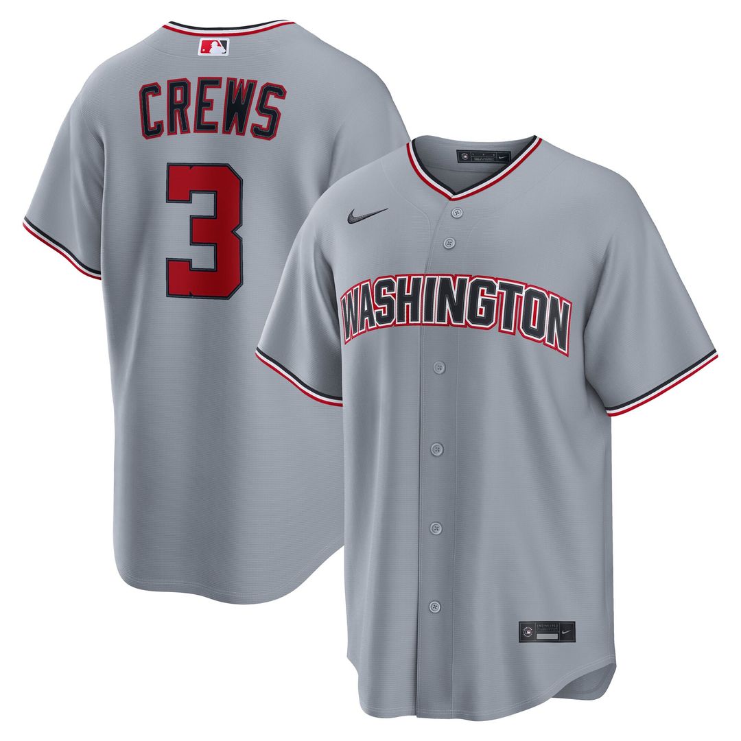 Washington Nationals Dylan Crews | Nike Gray Road Replica Jersey