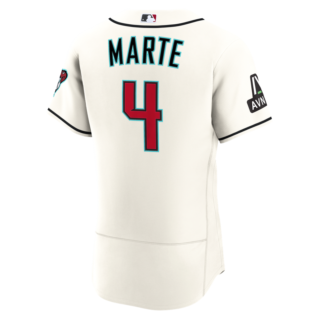 Arizona Diamondbacks Ketel Marte | Nike Cream Home Authentic Sponsor Patch Jersey