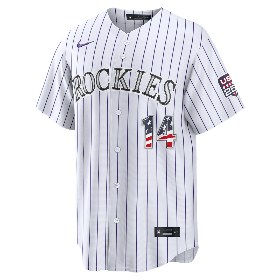 Fourth of July Colorado Rockies Ezequiel Tovar | Nike White USA 250 Stadium Jersey