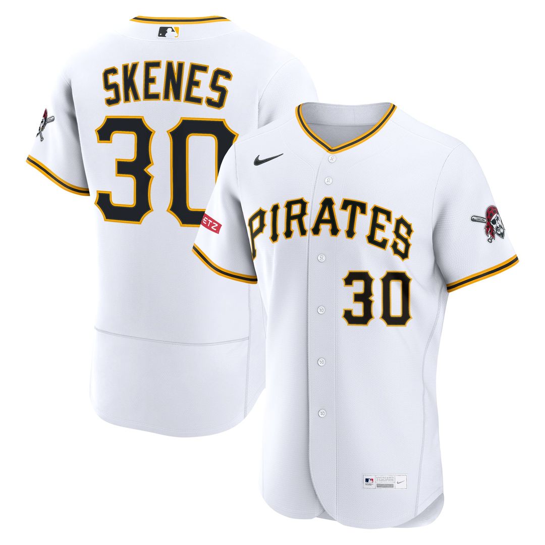 Pittsburgh Pirates Paul Skenes | Nike White Home Authentic Sponsor Patch Jersey