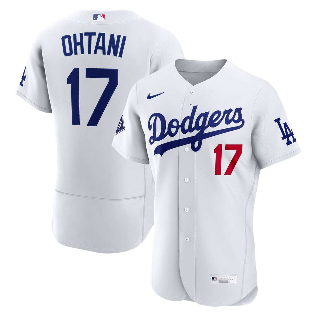 Los Angeles Dodgers Shohei Ohtani | Nike White Home Authentic Sponsor Patch Jersey