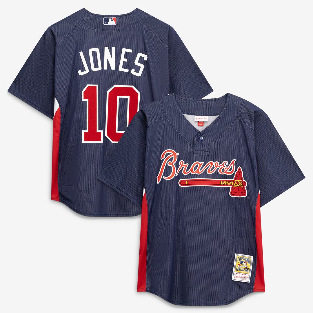 Atlanta Braves Chipper Jones | Mitchell & Ness Navy Authentic Batting Practice Jersey