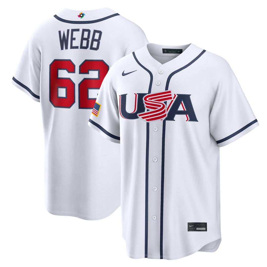 USA Baseball Logan Webb | Nike White 2026 World Baseball Classic Home Stadium Jersey