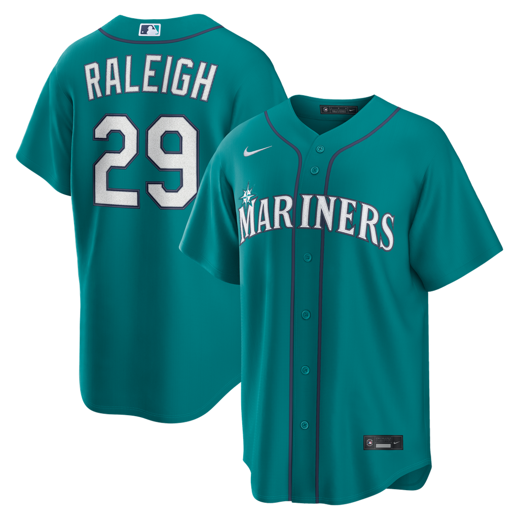 Seattle Mariners Cal Raleigh | Nike Teal Alternate Replica Jersey