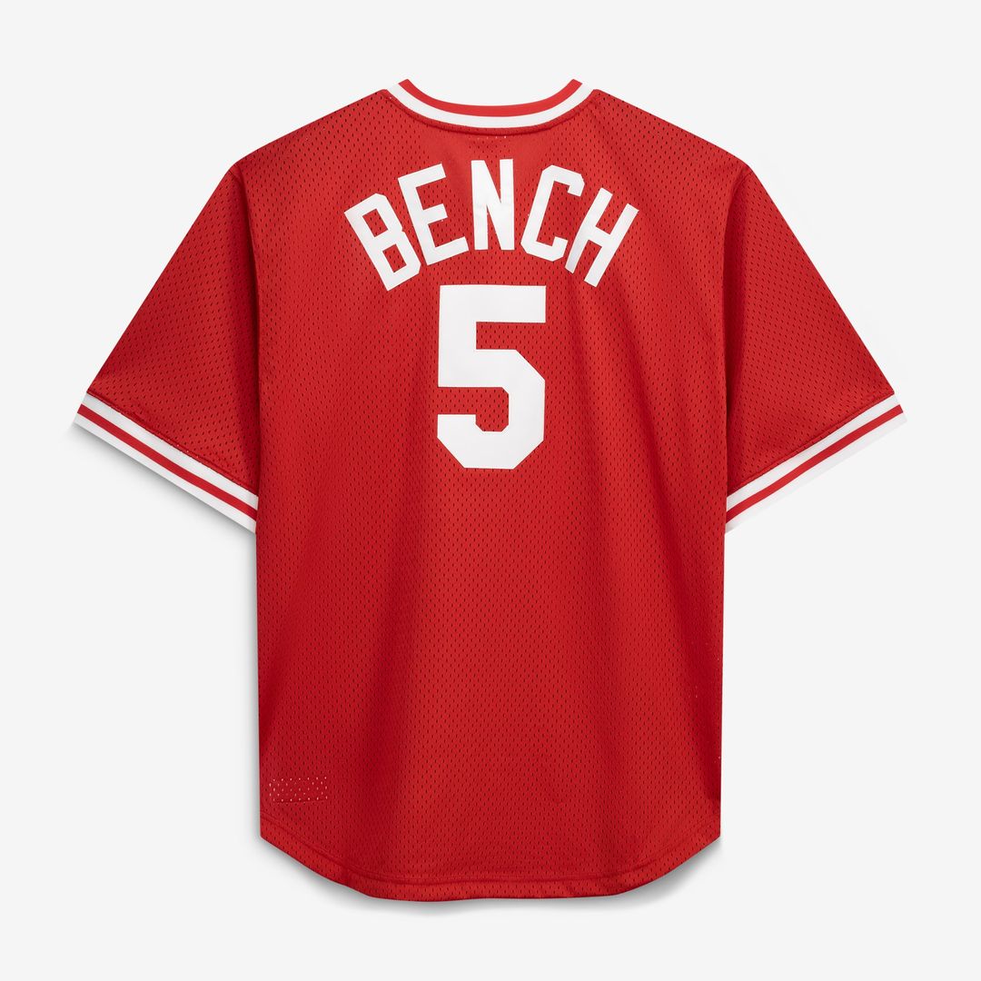 Cincinnati Reds Johnny Bench | Mitchell & Ness Red Cooperstown Collection Big & Tall Mesh Batting Practice Jersey