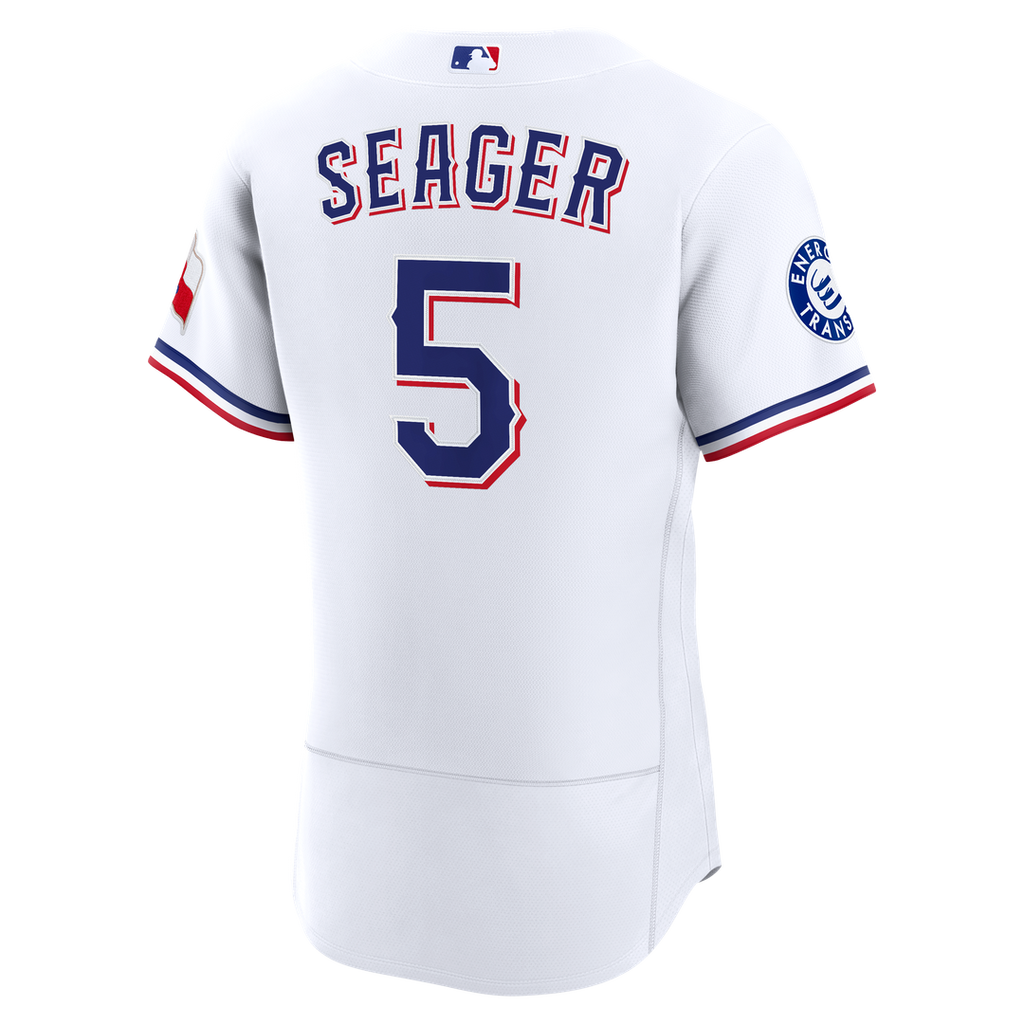 Texas Rangers Corey Seager | Nike White Home Authentic Sponsor Patch Jersey