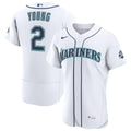 Seattle Mariners Cole Young | Nike White Home 50th Season Authentic Jersey