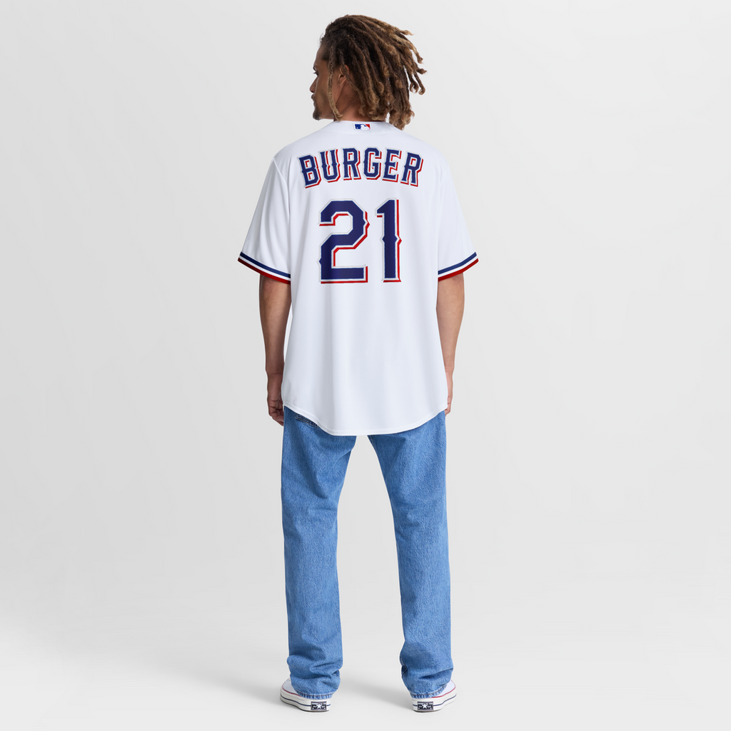 Texas Rangers Jake Burger | Nike White Home Replica Jersey
