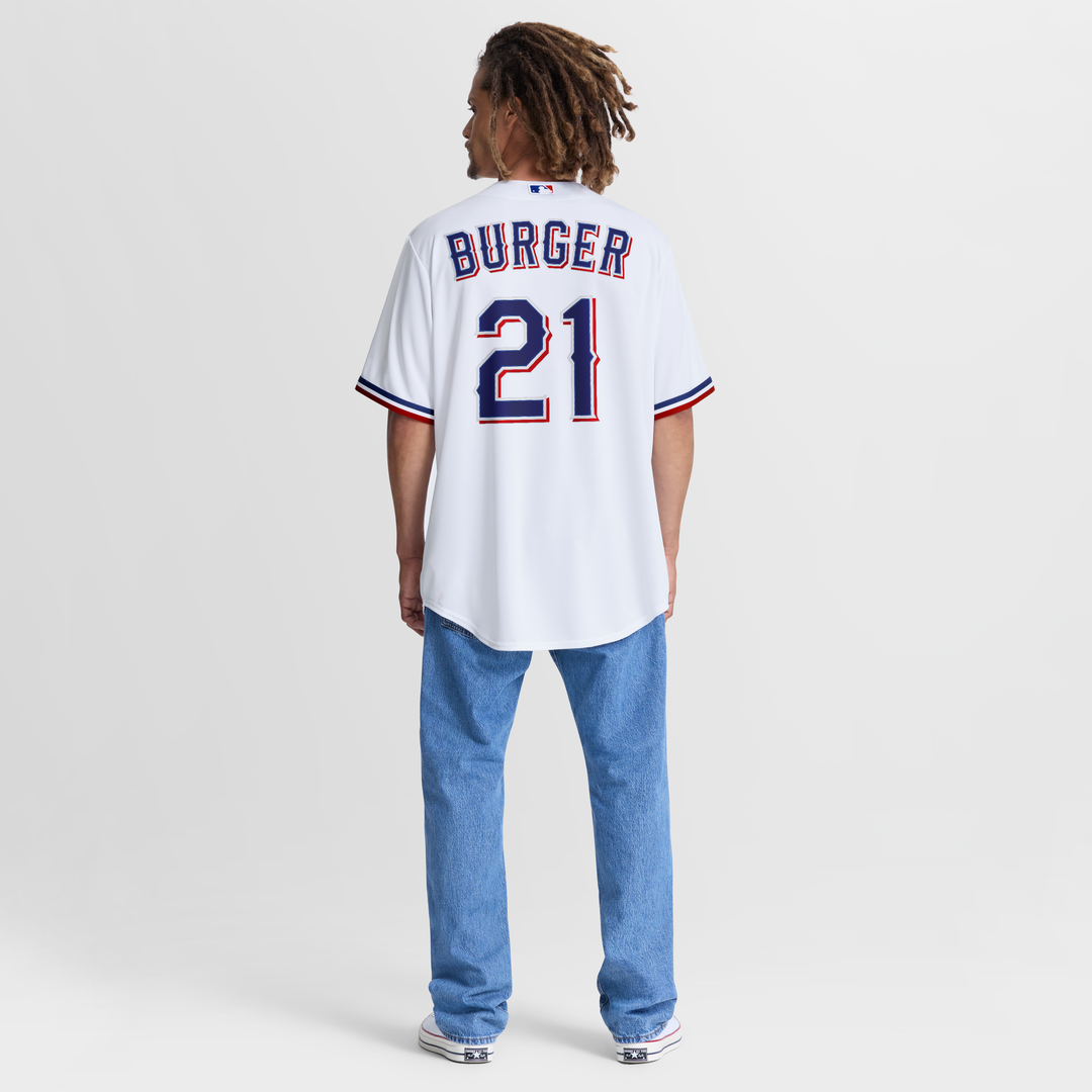 Texas Rangers Jake Burger | Nike White Home Replica Jersey