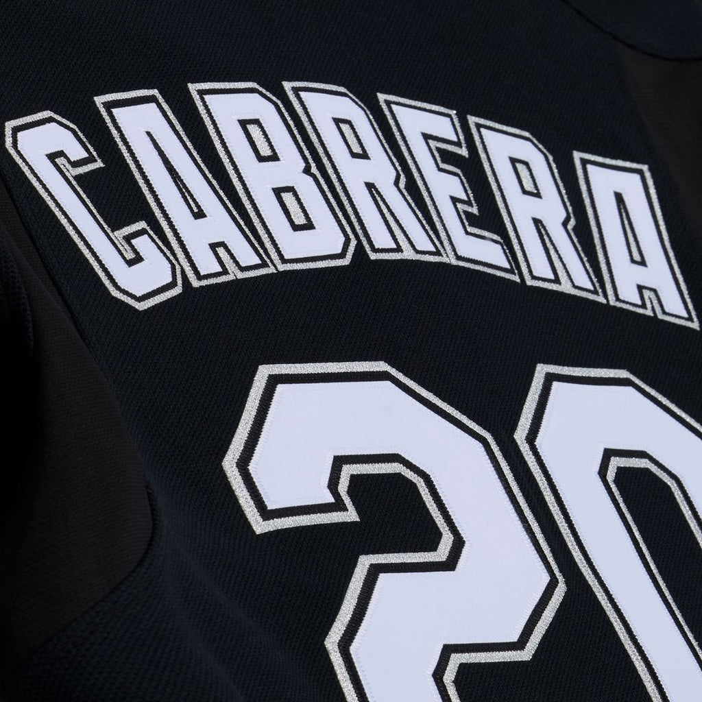 Florida Marlins Miguel Cabrera | Mitchell & Ness Black 2003 Cooperstown Mesh Batting Practice Button-Up Jersey