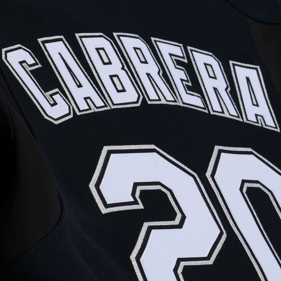 Florida Marlins Miguel Cabrera | Mitchell & Ness Black 2003 Cooperstown Mesh Batting Practice Button-Up Jersey