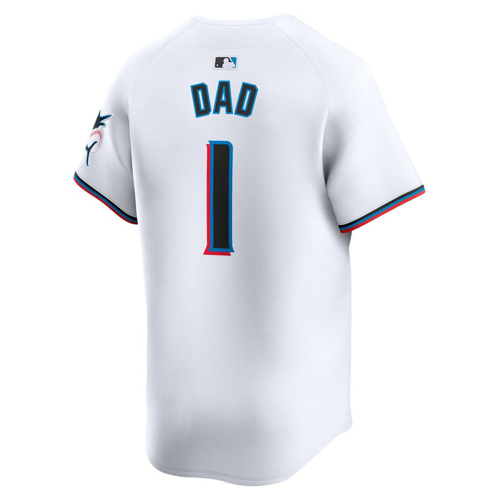 Miami Marlins | Nike White #1 Dad Home Limited Jersey
