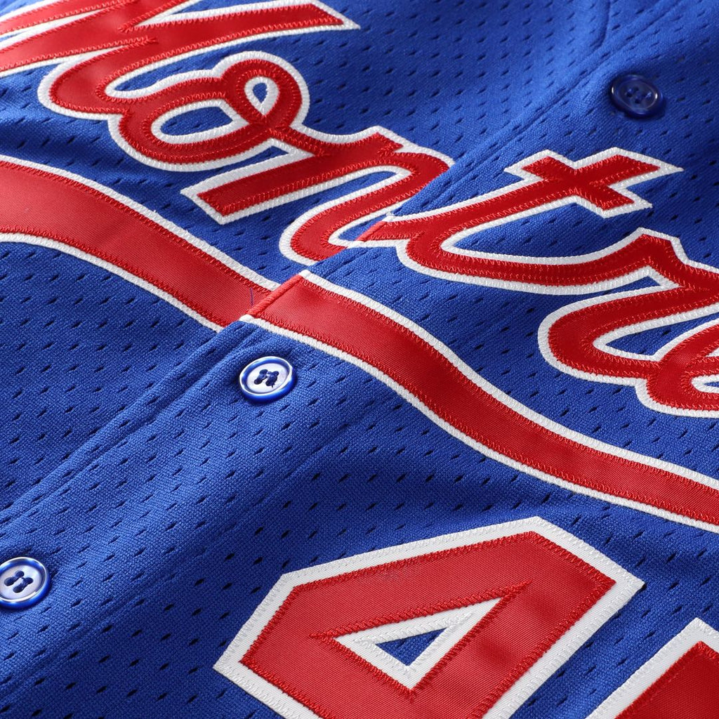 Montreal Expos Pedro Martinez | Mitchell & Ness Blue Cooperstown Collection Mesh Batting Practice Button-Up Jersey