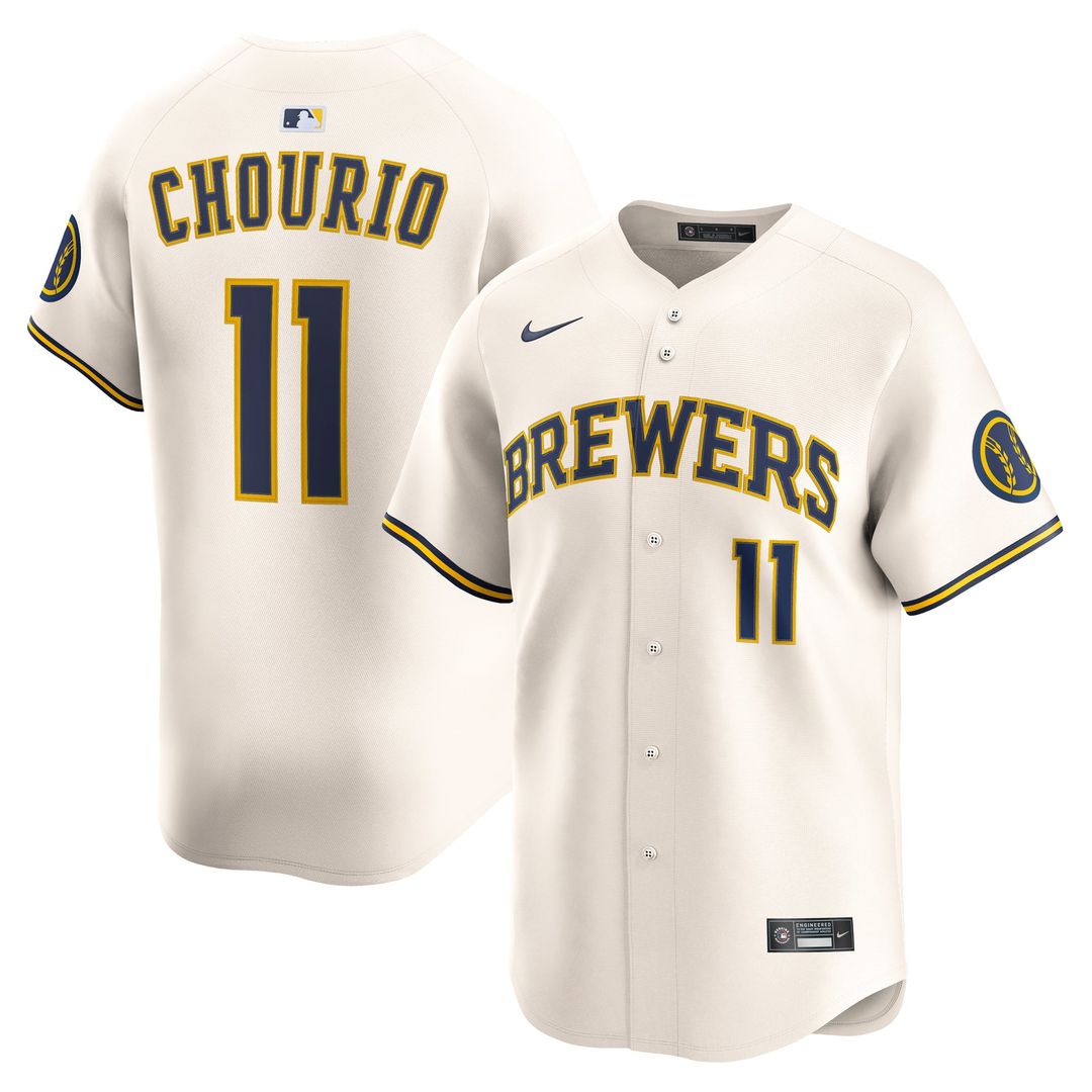 Milwaukee Brewers Jackson Chourio | Nike Cream Home Limited Jersey
