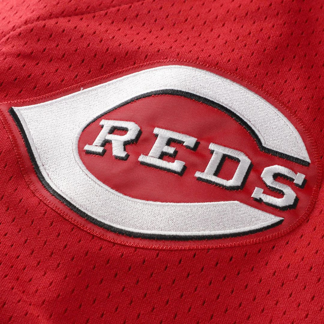 Cincinnati Reds Barry Larkin | Mitchell & Ness Black Cooperstown Collection Mesh Batting Practice Button-Up Jersey