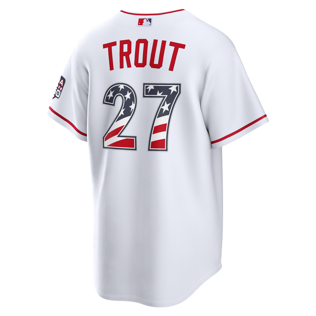 Fourth of July Los Angeles Angels Mike Trout | Nike White USA 250 Stadium Jersey