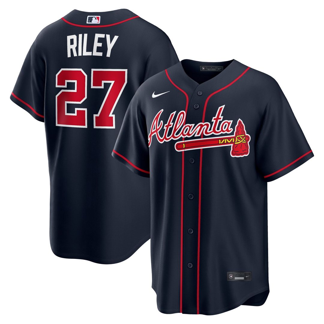 Atlanta Braves Austin Riley | Nike Navy Alternate Replica Jersey
