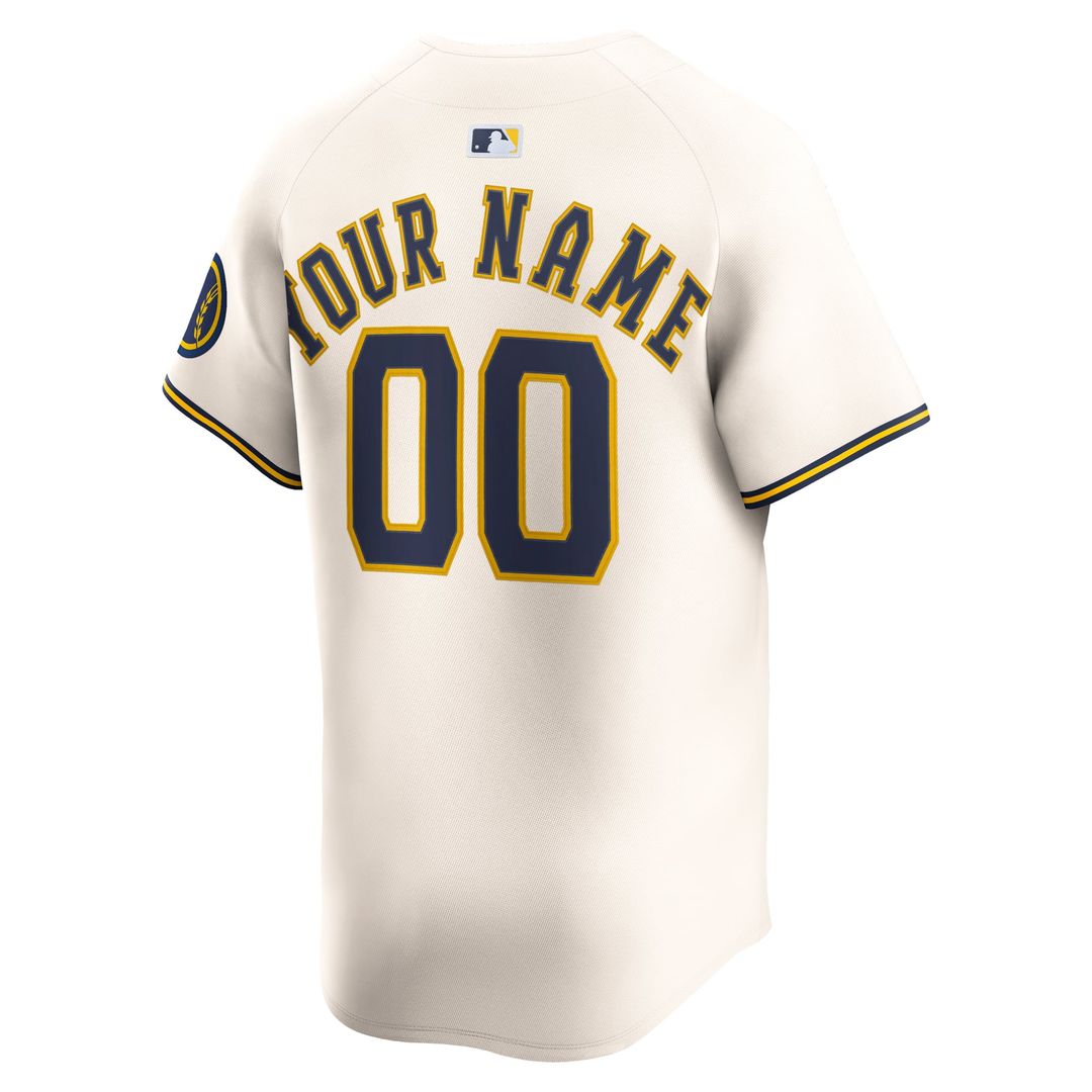 Milwaukee Brewers | Nike Cream Home Limited Custom Jersey